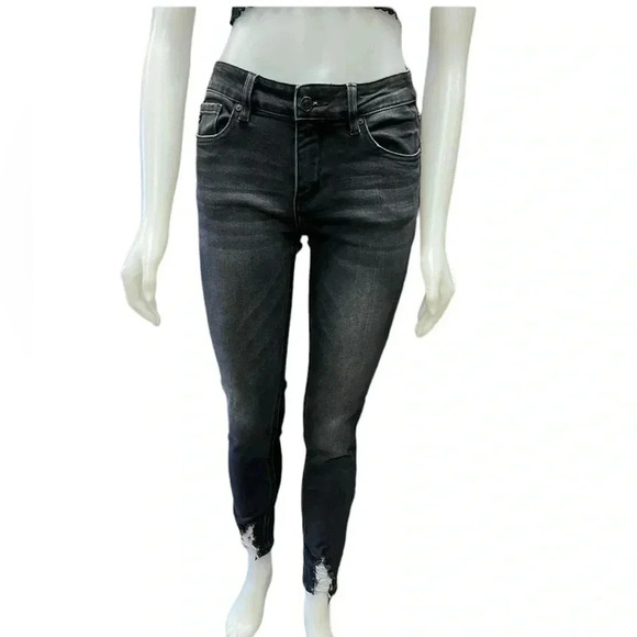 KanCan Eatilo Distressed Skinny Black Jeans Size 27 - Picture 3 of 12